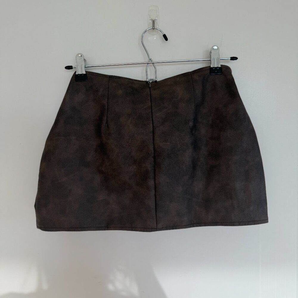 Outcast Rodeo Mini Skirt Chocolate Size M - Picture 3 of 4